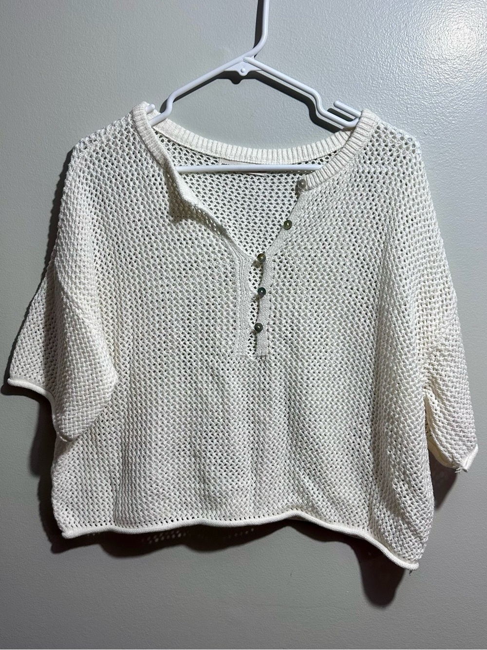 moon & madison Cream Open-Knit Swim Coverup with Skirt Size L (1285)